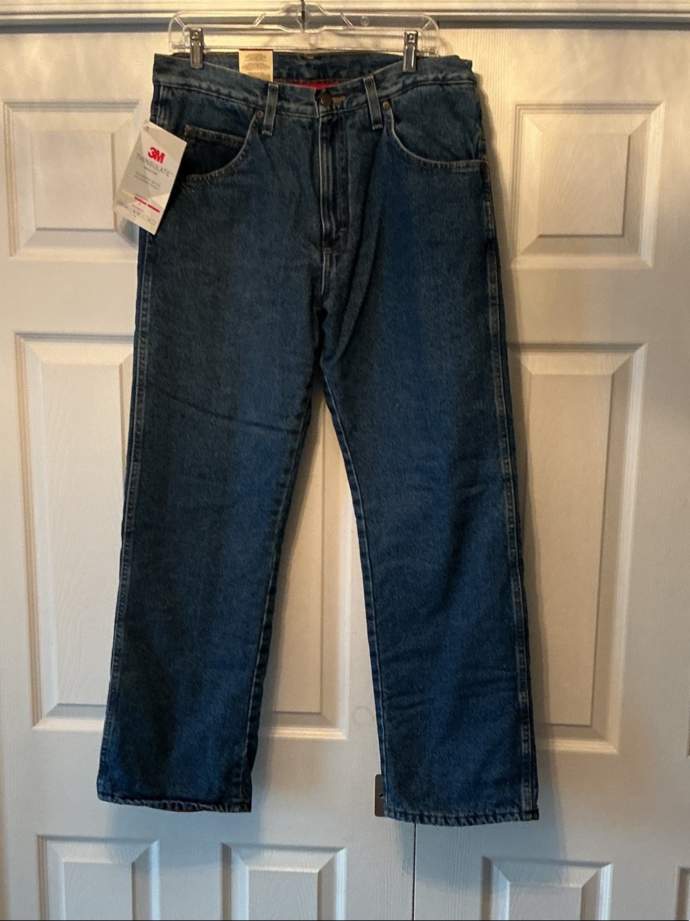 Wrangler Men's Blue Relaxed Thermal Lined Jeans 33x30